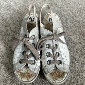 Fly London Yuta Peep Toe Slingback Sandals 39=8-8.5